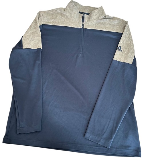 Adidas Pullover Primegreen Half Zip Golf Athletic Training Top XL Navy/Gray - Picture 1 of 7